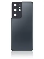 Capac Spate Sticla Samsung Galaxy S21 Ultra AMPlus (No Logo) (Phantom Navy) - imagine 2