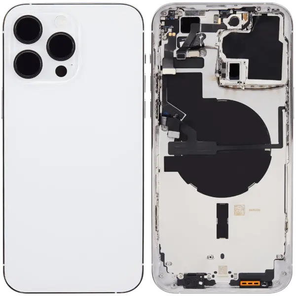 Capac Spate Sticla iPhone 14 Pro Max AMPlus (No Logo) (Silver)