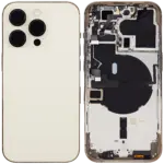 Capac Spate Sticla iPhone 14 Pro AMPlus (No Logo) (Gold)