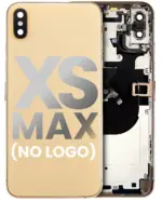 Capac Spate Sticla iPhone XS Max AMPlus (No Logo) (Gold) - imagine 4