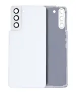Capac Spate Sticla Samsung Galaxy Galaxy S21 5G AMPlus (Fara Logo) (Phantom White)