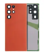 Capac Spate Sticla Samsung Galaxy S22 Ultra 5G AMPlus (No Logo) (Red)