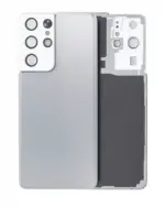 Capac Spate Sticla Samsung Galaxy S21 Ultra AMPlus (No Logo) (Phantom Silver)