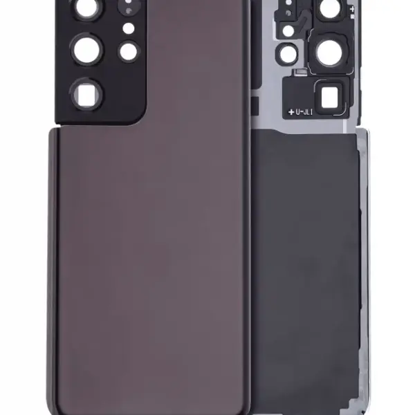 Capac Spate Sticla Samsung Galaxy S21 Ultra AMPlus (No Logo) (Phantom Brown)