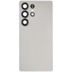 Capac Spate Sticla Samsung Galaxy S25 Ultra 5G AMPlus (No Logo) (Titanium White Silver) - imagine 2