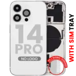 Capac Spate Sticla iPhone 14 Pro AMPlus (No Logo) (Silver) - imagine 4