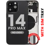 Capac Spate Sticla iPhone 14 Pro Max AMPlus (No Logo) (Space Black) - imagine 4