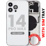 Capac Spate Sticla iPhone 14 Pro Max AMPlus (No Logo) (Silver) - imagine 4