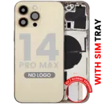 Capac Spate Sticla iPhone 14 Pro Max AMPlus (No Logo) (Gold) - imagine 4