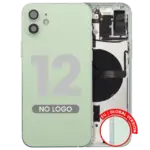 Capac Spate Sticla iPhone 12 AMPlus (No Logo) (Green) - imagine 4