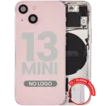 Capac Spate Sticla iPhone 13 Mini AMPlus (No Logo) (Pink) - imagine 3