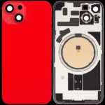 Capac Spate Sticla iPhone 14 Aftermarket (No Logo) (Red)