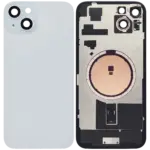 Capac Spate Sticla iPhone 15 Plus Aftermarket (No Logo) (Blue)