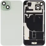 Capac Spate Sticla iPhone 15 Plus Aftermarket (No Logo) (Green)