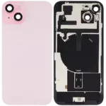 Capac Spate Sticla iPhone 15 Plus Aftermarket (No Logo) (Pink)