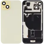 Capac Spate Sticla iPhone 15 Plus Aftermarket (No Logo) (Yellow)