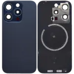 Capac Spate Sticla iPhone 15 Pro Aftermarket (No Logo) (Blue Titanium)