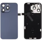 Capac Spate Sticla iPhone 15 Pro Max Aftermarket (No Logo) (Blue Titanium)
