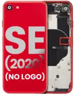 Capac Spate Sticla iPhone SE AMPlus (No Logo) (Red)