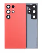 Capac Spate Sticla Samsung Galaxy S23 Ultra 5G AMPlus (No Logo) (Red)