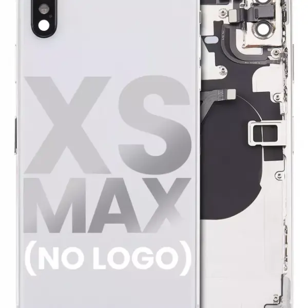 Capac Spate Sticla iPhone XS Max AMPlus (No Logo) (Silver)