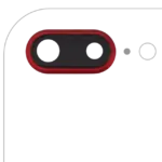 Lentila Camera Spate Cu Suport Si Rama iPhone 8 Plus (Red) (10 Pack) Premium