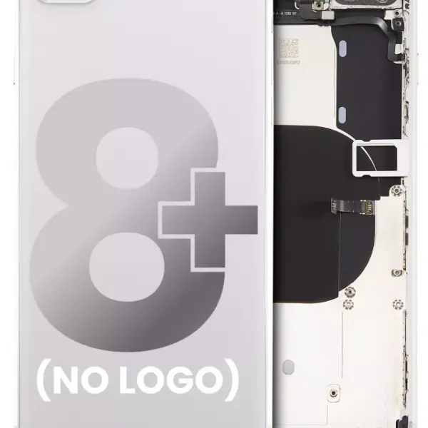 Carcasa Spate Sticla iPhone 8 Plus AMPlus (No Logo) (Silver)