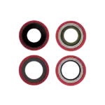 Lentila Camera Spate Cu Suport Si Rama iPhone 12 / 12 Mini (Red) Premium - imagine 2