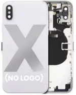 Capac Spate Sticla iPhone X AMPlus (No Logo) (Silver)