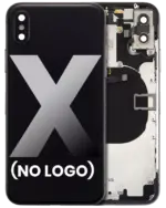 Capac Spate Sticla iPhone X AMPlus (No Logo) (Space Gray)