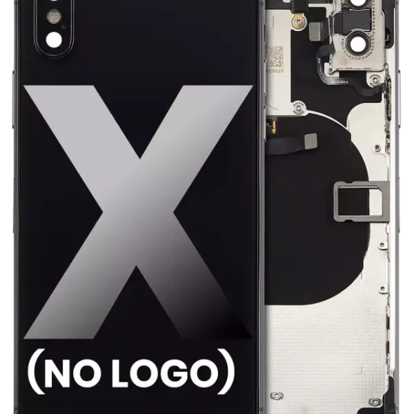 Capac Spate Sticla iPhone X AMPlus (No Logo) (Space Gray)