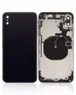 Capac Spate Sticla iPhone XS Max AMPlus (No Logo) (Space Gray) - imagine 2