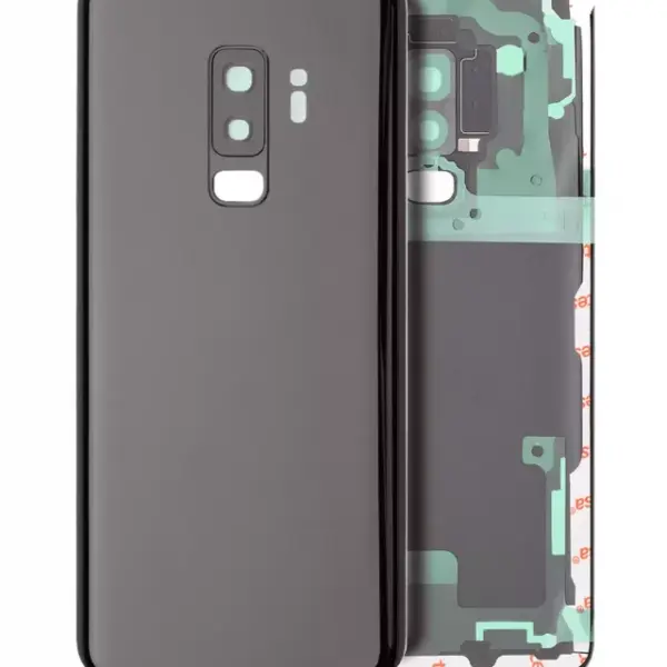 Capac Spate Sticla Samsung Galaxy S9 Plus AMPlus (No Logo) (Midnight Black)