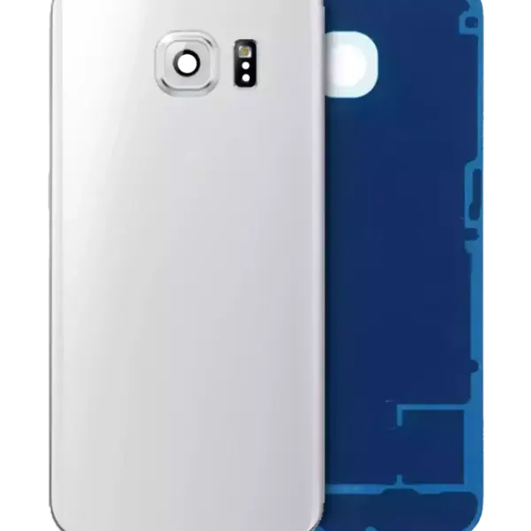 Capac Spate Sticla Cu Lentile Camera Samsung Galaxy S6 Edge Service Pack (White)