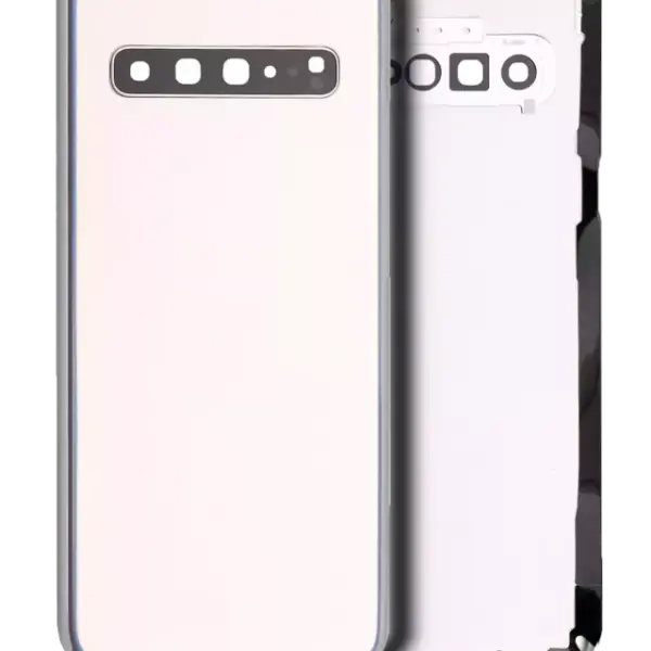 Capac Sticla Spate Cu Lentila Camera Samsung Galaxy S10 5G (No Logo) AMPlus (Crown Silver)