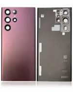 Capac Spate Sticla Samsung Galaxy S22 Ultra 5G Service Pack (Burgundy) - imagine 4