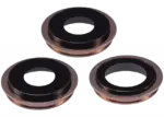 Lentila Camera Spate Cu Suport Si Rama iPhone 11 Pro / Pro Max (3 Piece Set) Premium (Gold) - imagine 3