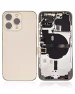 Capac Spate Sticla iPhone 13 Pro AMPlus (No Logo) (Gold) - imagine 2