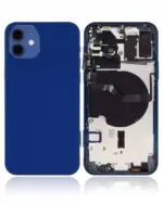 Capac Spate Sticla iPhone 12 AMPlus (No Logo) (Blue) - imagine 2