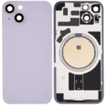 Capac Spate Sticla iPhone 14 Aftermarket (No Logo) (Purple) - imagine 2