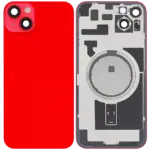 Capac Spate Sticla iPhone 14 Plus Aftermarket (No Logo) (Red) - imagine 2