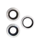 Lentila Camera Spate Cu Suport Si Rama iPhone 12 Pro (3 Piece Set) AMPlus (Silver) - imagine 2