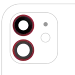 Lentila Camera Spate Cu Suport Si Rama iPhone 12 / 12 Mini AMPlus (Red) (10 Pack)