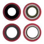 Lentila Camera Spate Cu Suport Si Rama iPhone 12 / 12 Mini AMPlus (Red) (10 Pack) - imagine 2