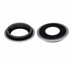 Lentila Camera Spate Cu Suport Si Rama iPhone 12 / 12 Mini AMPlus (White) (10 Pack) - imagine 4
