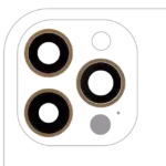 Lentila Camera Spate Cu Suport Si Rama iPhone 12 Pro Max (3 Piece Set) AMPlus (Gold)