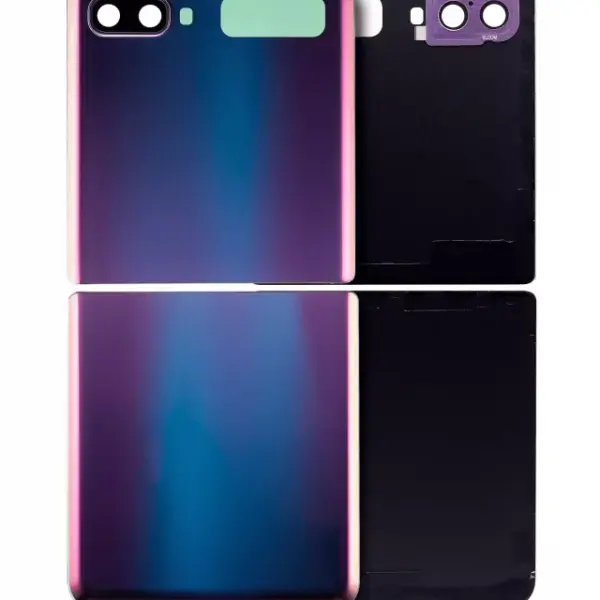 Geam capac spate superior / inferior cu lentila camera Samsung Galaxy Z Flip 4G (F700) / Z Flip 5G (F707) AMPlus (Mirror Purple)