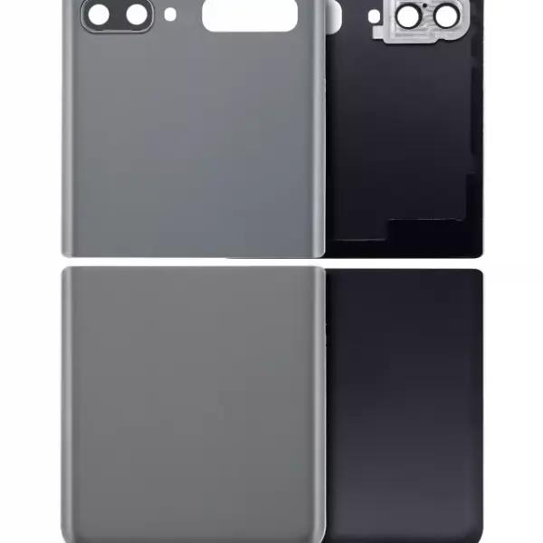 Geam capac spate superior / inferior cu lentila camera Samsung Galaxy Z Flip 4G (F700) / Z Flip 5G (F707) AMPlus (Mystic Gray)