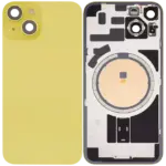 Capac Spate Sticla iPhone 14 Aftermarket (No Logo) (Yellow) - imagine 2