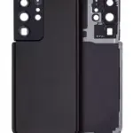 Capac Spate Sticla Samsung Galaxy S21 Ultra AMPlus (No Logo) (Phantom Black)